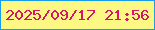 文字の大きさ：1、枠の色：189de7、背景の色：fdf883、文字の色：d41868 無料ブログパーツのブログ時計