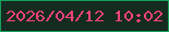 文字の大きさ：1、枠の色：189f57、背景の色：142b21、文字の色：f3437c 無料ブログパーツのブログ時計