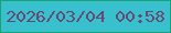 文字の大きさ：3、枠の色：18a36f、背景の色：39c0cf、文字の色：664a71 無料ブログパーツのブログ時計