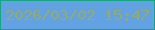 文字の大きさ：2、枠の色：18a581、背景の色：62a2e3、文字の色：94ab70 無料ブログパーツのブログ時計