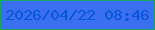 文字の大きさ：1、枠の色：18a665、背景の色：3a70ef、文字の色：0556d9 無料ブログパーツのブログ時計