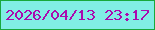 文字の大きさ：5、枠の色：18a93c、背景の色：81eee5、文字の色：aa0aae 無料ブログパーツのブログ時計