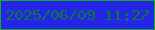 文字の大きさ：5、枠の色：18aa29、背景の色：2525e8、文字の色：0b783b 無料ブログパーツのブログ時計