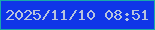 文字の大きさ：4、枠の色：18aaaa、背景の色：0f36e8、文字の色：b7c4de 無料ブログパーツのブログ時計