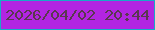 文字の大きさ：4、枠の色：18aac7、背景の色：b225e2、文字の色：5a384f 無料ブログパーツのブログ時計