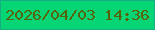 文字の大きさ：5、枠の色：18ac82、背景の色：06d575、文字の色：55640a 無料ブログパーツのブログ時計