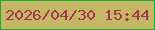 文字の大きさ：4、枠の色：18ae33、背景の色：c5b864、文字の色：a63554 無料ブログパーツのブログ時計