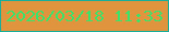 文字の大きさ：4、枠の色：18ae9a、背景の色：e0943d、文字の色：3ae46b 無料ブログパーツのブログ時計