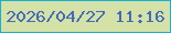 文字の大きさ：5、枠の色：18aed2、背景の色：d4e1a8、文字の色：426bb9 無料ブログパーツのブログ時計