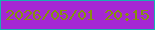 文字の大きさ：1、枠の色：18b0b1、背景の色：a528d3、文字の色：85910d 無料ブログパーツのブログ時計