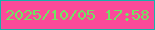 文字の大きさ：2、枠の色：18b1ab、背景の色：fb4a99、文字の色：70e562 無料ブログパーツのブログ時計
