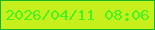 文字の大きさ：2、枠の色：18b422、背景の色：c6ef1c、文字の色：43f420 無料ブログパーツのブログ時計