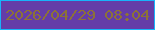 文字の大きさ：5、枠の色：18b4fa、背景の色：643da8、文字の色：8c7237 無料ブログパーツのブログ時計
