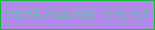 文字の大きさ：4、枠の色：18b63c、背景の色：b189e7、文字の色：6bbbb1 無料ブログパーツのブログ時計