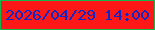 文字の大きさ：1、枠の色：18b64f、背景の色：fd1716、文字の色：0d27ca 無料ブログパーツのブログ時計