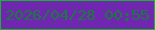 文字の大きさ：4、枠の色：18b72b、背景の色：7027b0、文字の色：1b7b3f 無料ブログパーツのブログ時計
