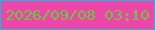 文字の大きさ：1、枠の色：18bbe0、背景の色：ee45a8、文字の色：67cb3f 無料ブログパーツのブログ時計