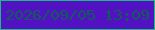 文字の大きさ：1、枠の色：18bc80、背景の色：5311c4、文字の色：0c5e56 無料ブログパーツのブログ時計