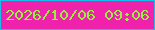 文字の大きさ：1、枠の色：18bdeb、背景の色：f022ac、文字の色：97f240 無料ブログパーツのブログ時計