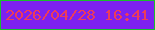 文字の大きさ：4、枠の色：18bf2d、背景の色：7d21f0、文字の色：ed3c5a 無料ブログパーツのブログ時計