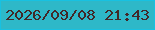 文字の大きさ：2、枠の色：18c1e1、背景の色：2eb8c8、文字の色：422828 無料ブログパーツのブログ時計