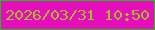文字の大きさ：5、枠の色：18c316、背景の色：e50dbc、文字の色：a1be25 無料ブログパーツのブログ時計