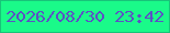 文字の大きさ：4、枠の色：18c379、背景の色：1afa89、文字の色：5b52c4 無料ブログパーツのブログ時計