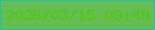 文字の大きさ：1、枠の色：18c3b6、背景の色：66be53、文字の色：4cc70a 無料ブログパーツのブログ時計