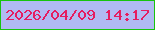 文字の大きさ：1、枠の色：18c40e、背景の色：b1baf3、文字の色：e51c61 無料ブログパーツのブログ時計