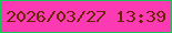 文字の大きさ：4、枠の色：18c559、背景の色：fb3ab3、文字の色：6a2406 無料ブログパーツのブログ時計
