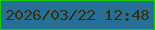 文字の大きさ：4、枠の色：18c808、背景の色：266f97、文字の色：36310c 無料ブログパーツのブログ時計