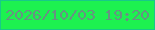 文字の大きさ：3、枠の色：18c989、背景の色：1df150、文字の色：689282 無料ブログパーツのブログ時計