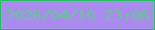 文字の大きさ：3、枠の色：18ca55、背景の色：ac8bf0、文字の色：5ace87 無料ブログパーツのブログ時計
