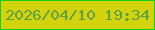 文字の大きさ：4、枠の色：18cb19、背景の色：d3d30b、文字の色：5da142 無料ブログパーツのブログ時計