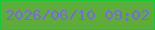 文字の大きさ：1、枠の色：18cb36、背景の色：5eac3a、文字の色：7966e9 無料ブログパーツのブログ時計