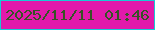 文字の大きさ：4、枠の色：18cbd4、背景の色：e219ab、文字の色：365325 無料ブログパーツのブログ時計