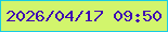 文字の大きさ：1、枠の色：18cbe4、背景の色：d2f56c、文字の色：3f06b3 無料ブログパーツのブログ時計