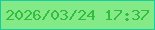 文字の大きさ：2、枠の色：18cca2、背景の色：83ea87、文字の色：32bd3f 無料ブログパーツのブログ時計