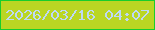 文字の大きさ：2、枠の色：18cd2c、背景の色：bad623、文字の色：bed9f5 無料ブログパーツのブログ時計