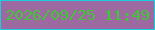 文字の大きさ：3、枠の色：18cddf、背景の色：9c6aa1、文字の色：44c438 無料ブログパーツのブログ時計