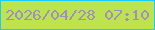 文字の大きさ：2、枠の色：18cdfc、背景の色：bde44f、文字の色：9e91bb 無料ブログパーツのブログ時計