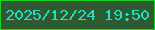 文字の大きさ：1、枠の色：18d126、背景の色：2d5a31、文字の色：24ddc3 無料ブログパーツのブログ時計