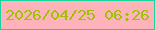 文字の大きさ：1、枠の色：18d59e、背景の色：feb2ba、文字の色：9dc202 無料ブログパーツのブログ時計