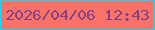 文字の大きさ：4、枠の色：18d6f6、背景の色：f97167、文字の色：834189 無料ブログパーツのブログ時計