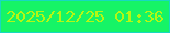 文字の大きさ：4、枠の色：18d8c0、背景の色：16f466、文字の色：b3f715 無料ブログパーツのブログ時計