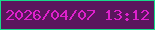 文字の大きさ：3、枠の色：18d98a、背景の色：5a165d、文字の色：de21cc 無料ブログパーツのブログ時計