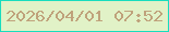文字の大きさ：5、枠の色：18dcbe、背景の色：e1f2c7、文字の色：bfa27b 無料ブログパーツのブログ時計