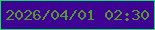 文字の大きさ：5、枠の色：18dd65、背景の色：3e0392、文字の色：539a35 無料ブログパーツのブログ時計