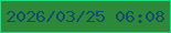 文字の大きさ：1、枠の色：18dd86、背景の色：2c893a、文字の色：174b6a 無料ブログパーツのブログ時計