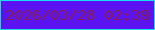 文字の大きさ：4、枠の色：18dff0、背景の色：5b13f4、文字の色：831e60 無料ブログパーツのブログ時計